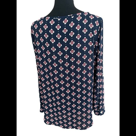 Loft relaxed fit navy blue floral blouse , size S - Picture 3 of 6